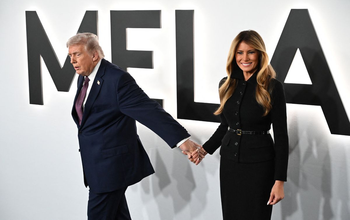 US President Donald Trump and US First Lady Melania Trump attend the world premiere of Amazon MGM Studios' "Melania" at the Kennedy Center in Washington, DC, on January 29, 2026. (Photo by Alex WROBLEWSKI / AFP via Getty Images)