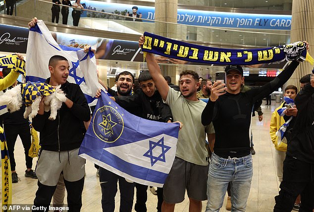 Fans of Maccabi Tel Aviv were banned from their Europa League fixture at Villa Park on November 6 (stock picture of supporters at a separate match in Amsterdam)