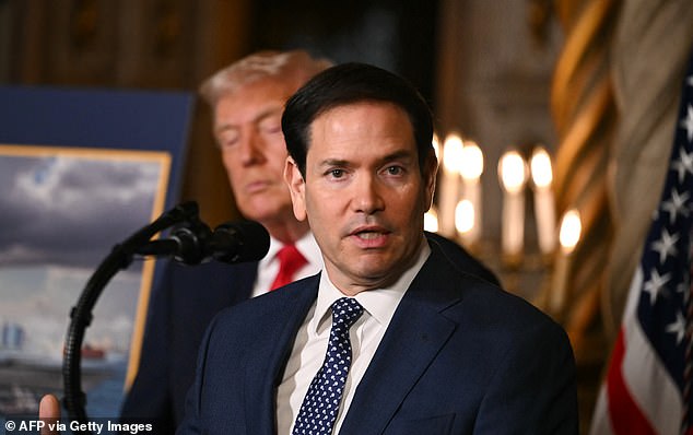 Secretary of State Marco Rubio (right) has become President Donald Trump's (left) most popular Cabinet member, including to the Daily Mail's late December poll
