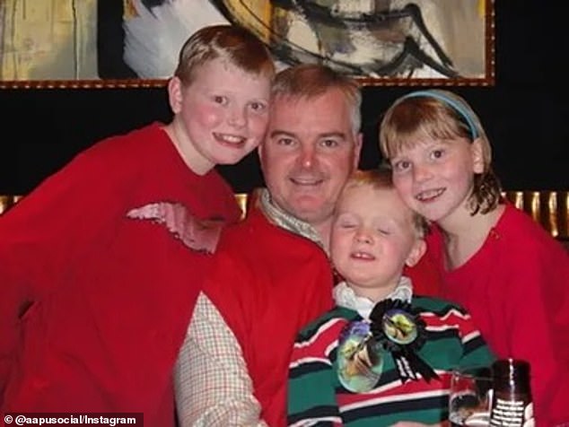 William DeFoor is pictured furthest left with his father William Sr, sister and brother in an undated photo