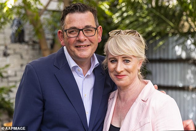 Former Victorian Premier Daniel Andrews and his wife Catherine