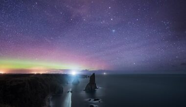 Northern Lights over Duncansby Head, situated in Caithness