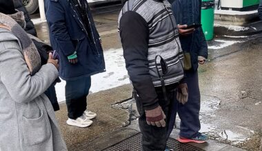 Footage shows a group of migrants wandering through Toddington Services on the M1 in Bedfordshire on Tuesday afternoon, after allegedly getting off a lorry from France