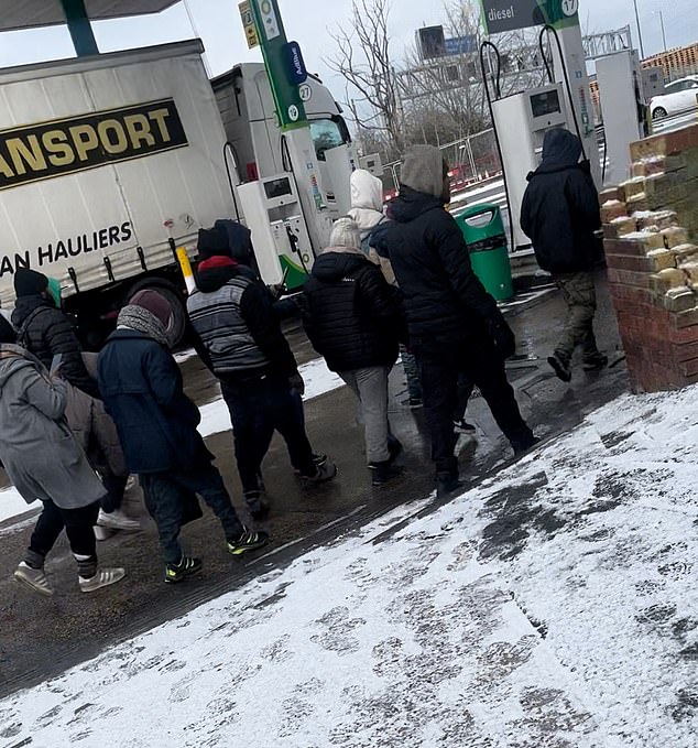 The group refused to confirm where they came from when questioned by the lorry driver