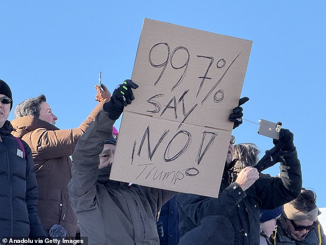 Greenlanders have staged protests against Trump's land grab. A file photo from a March 2025 demonstration in Nuuk