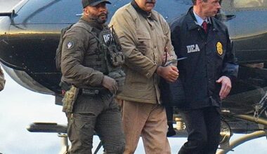 Venezuelan President Nicolas Maduro (middle) was captured by the US on January 3