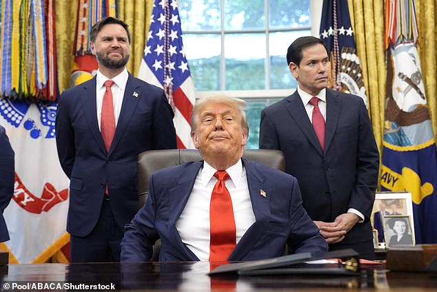 The Vice-President (left) revealed last month that his boss stopped a 'really important meeting' to criticise their footwear