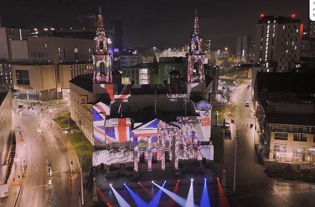10 iconic venues that will play host to the race in the UK were lit up on Thursday evening