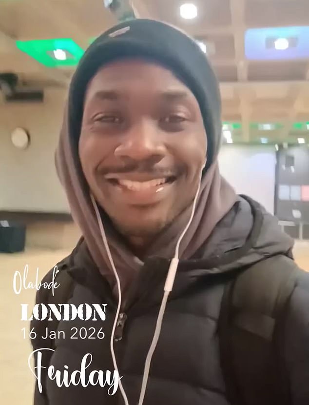 Mr Shoniregun, who says he has recently been sleeping rough at a McDonald's outlet in north London and the Barbican Centre in the City, has documented his 'odyssey' on social media