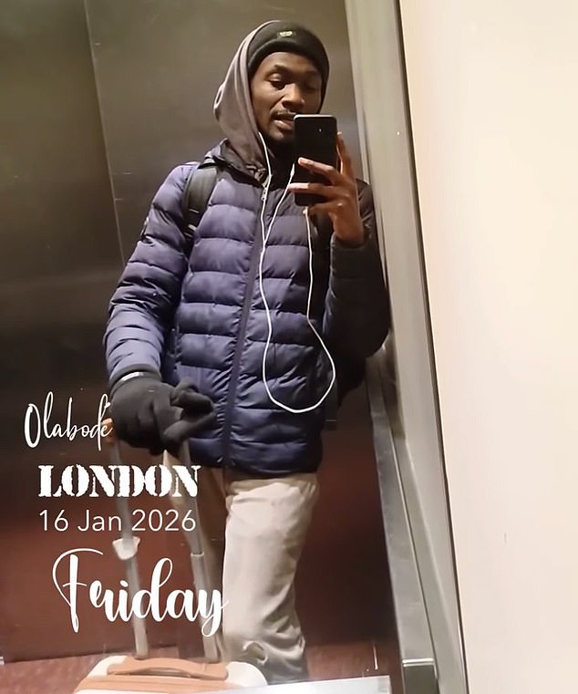 Olabode Shoniregun, 27, has been supported by the state since he flew to Gatwick Airport on October 23, 2024