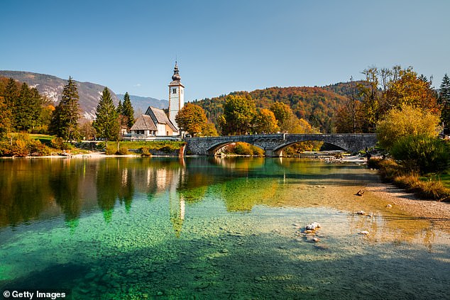 Bohinj Lake, Church of St John the Baptist with bridge