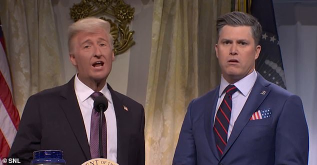 Collin Jost played an aggressive Secretary of Defense Pete Hegseth as he bragged about the capture of former Venezuela President Nicolas Maduro