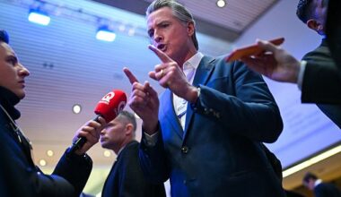 Stephen A. Smith has slammed Gavin Newsom for attacking Donald Trump in Switzerland