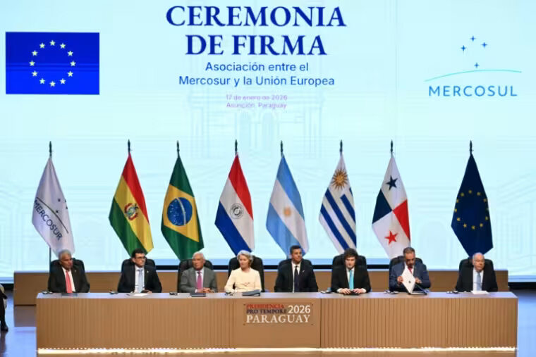 The free trade agreement between the European Union and Mercosur was signed on Saturday in Paraguay.