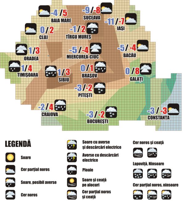 Prognoza meteo (17.01. - 18.01.2026)