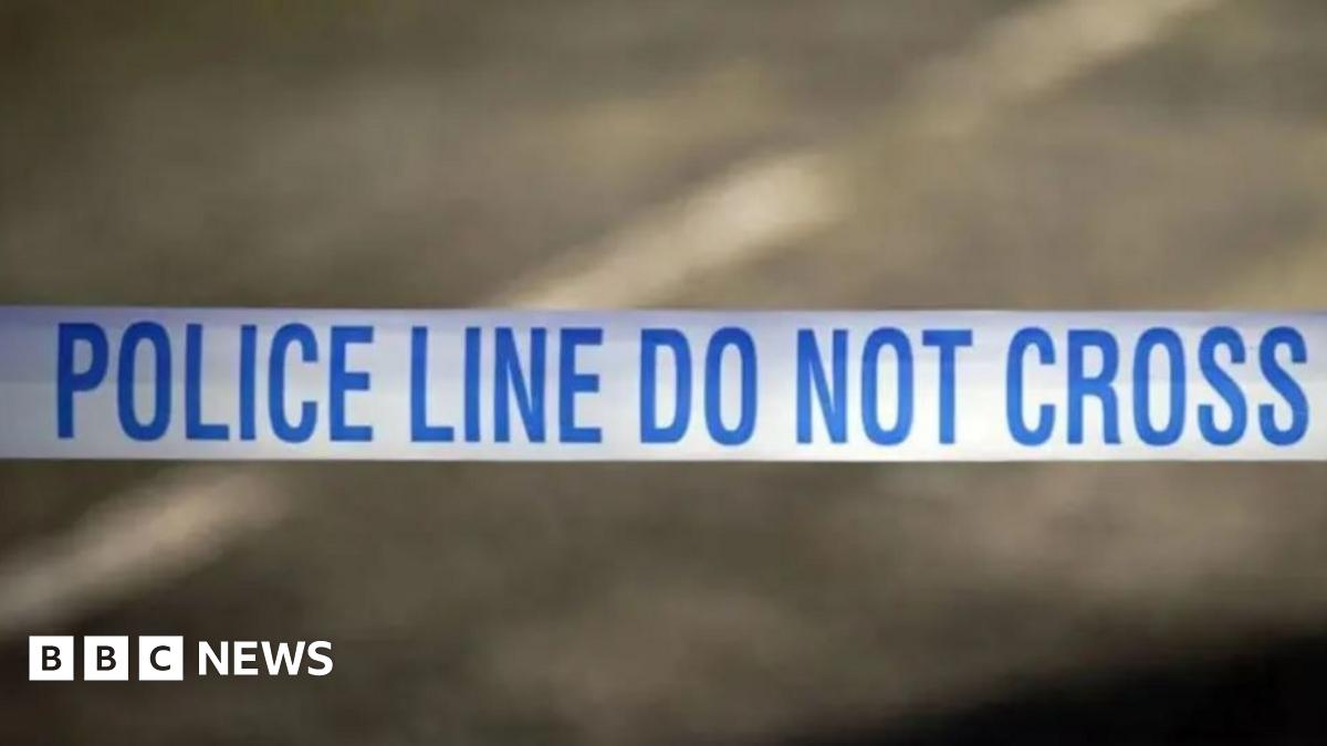 Blue and white police tape.