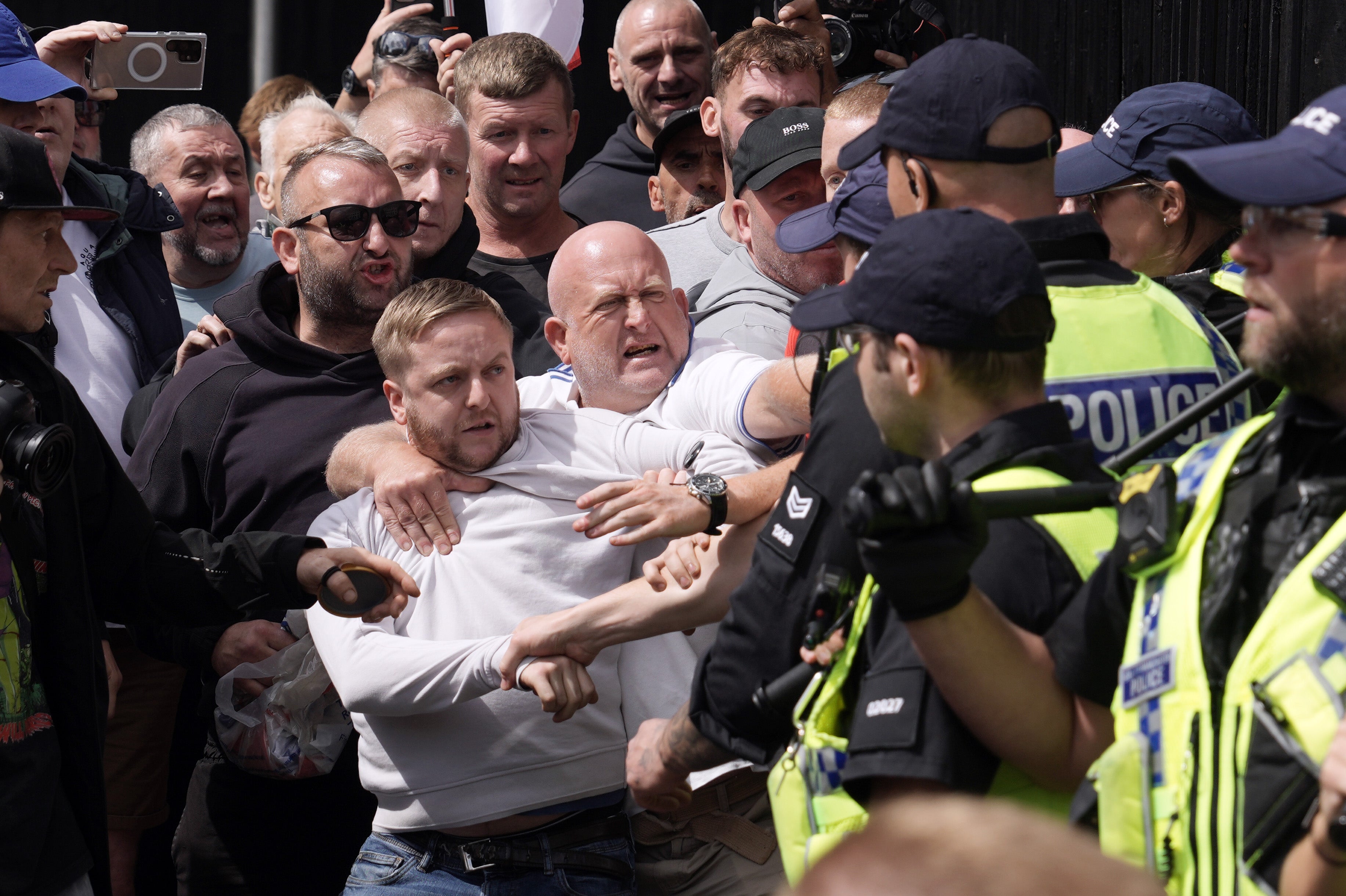 Police clashed with far-right protesters during riots across the UK last summer