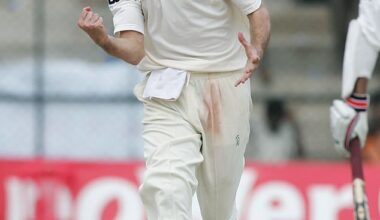 BANGALORE, INDIA - OCTOBER 10:  Jason Gillespie of Australia celebrates the wicket of Irfan Pathan of India during day five of the First Test between India and Australia played at the Chinnaswamy Stadium on October 10, 2004 in Bangalore, India. (Photo by Hamish Blair/Getty Images)