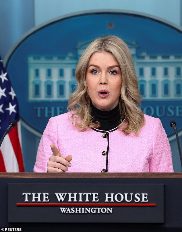White House Press Secretary Karoline Leavitt speaks during a briefing at the White House in Washington, D.C., U.S., January 7, 2026. REUTERS/Kevin Lamarque
