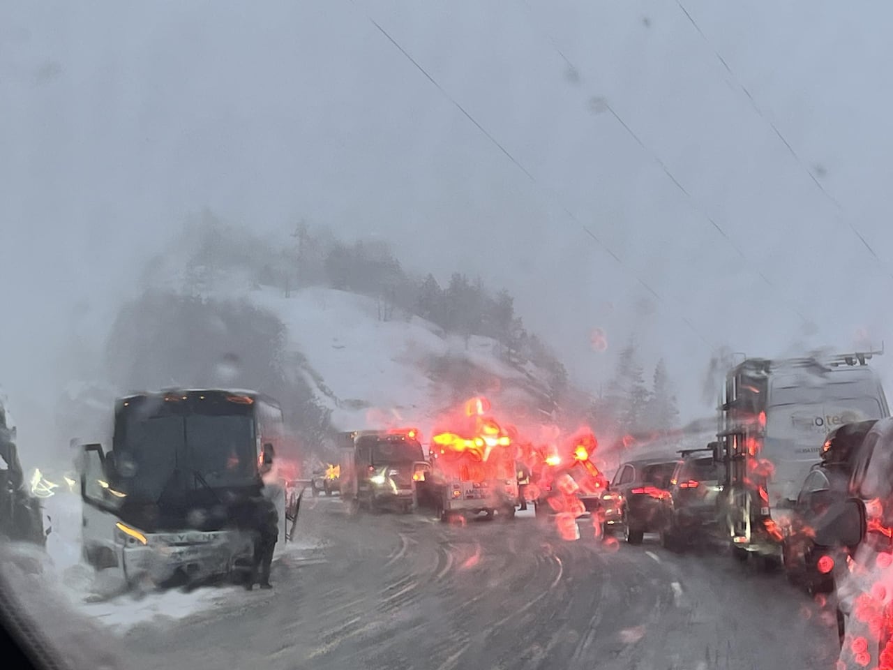 Crash scene on highway 