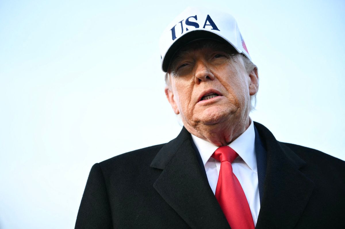 Trump speaking to the press