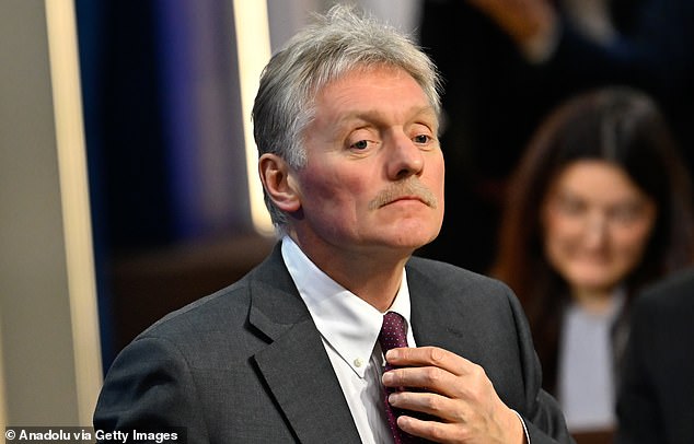 MOSCOW, RUSSIA - DECEMBER 19: Kremlin Spokesman Dmitry Peskov moderates Russian President Vladimir Putin's annual special televised question-and-answer session and year-end news conference, held at the Gostiny Dvor trade and exhibition center in Moscow, Russia, on December 19, 2025. (Photo by Sefa Karacan/Anadolu via Getty Images)