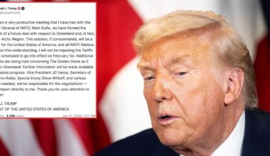 Donald Trump drops trade war threat after 'very productive' Nato meeting on Greenland takeover