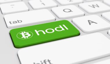 Bitcoin hodl keyboard button in green.