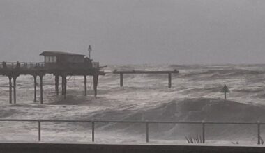 Historic pier collapses as storm batters Britain with 60mph winds