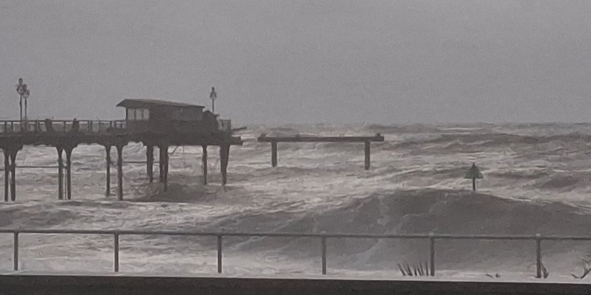 Historic pier collapses as storm batters Britain with 60mph winds