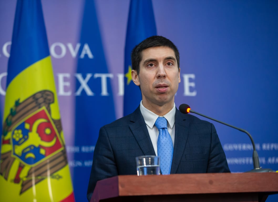 Moldovan Foreign Minister Mihail Popșoi holds a press conference in Chisinau, Moldova, 4 February 2025. Photo: EPA / Dumitru Doru
