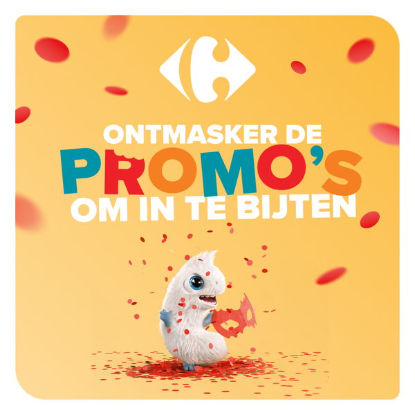 Carrefour viert carnaval met campagne "Ontmasker de promo's om in te bijten"