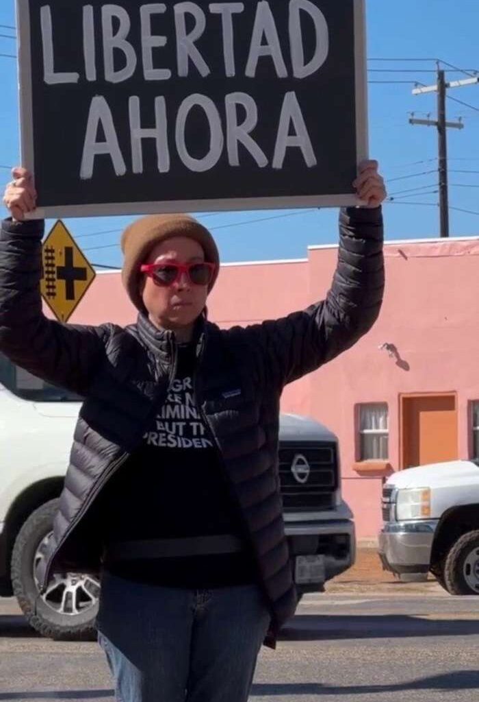 Protesters gather in Dilley to march to immigration detention center