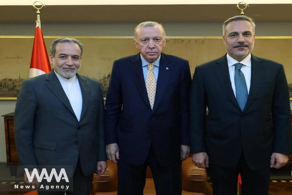 Turkish President Recep Tayyip Erdogan during a meeting with Iran’s Foreign Minister Seyed Abbas Araghchi. Social media /WANA News Agency