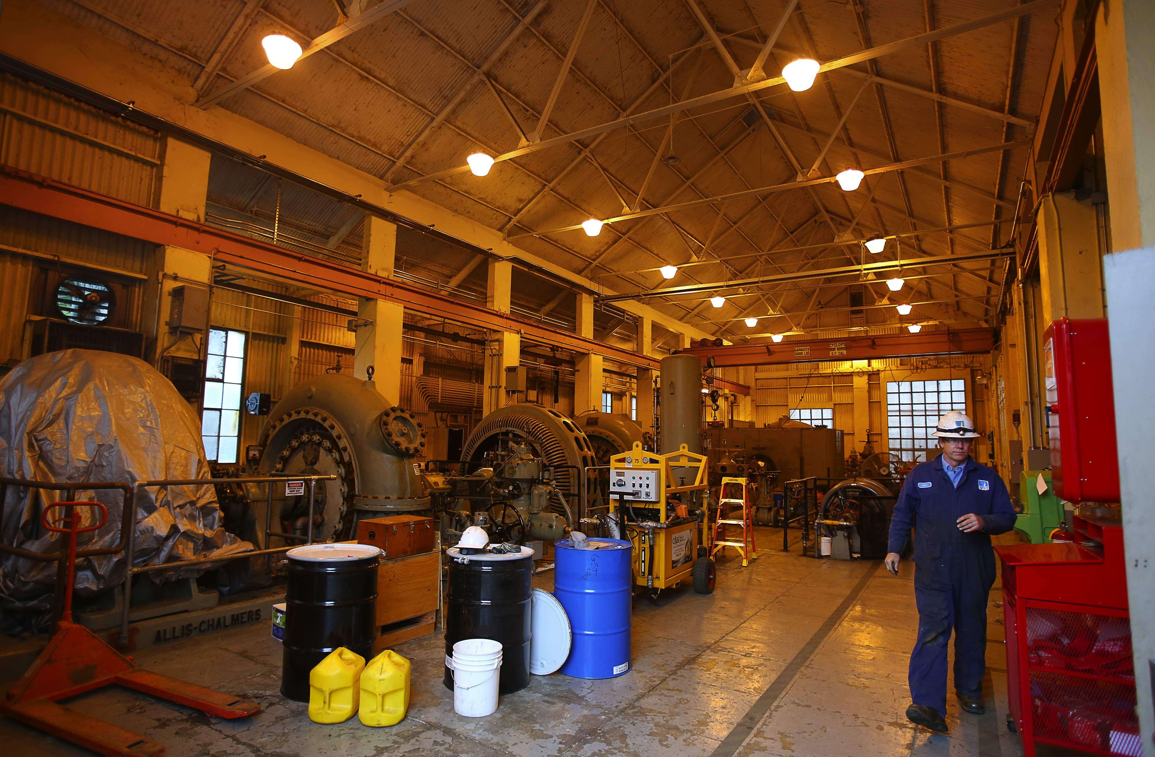 Water diverted from the Eel River turns generators inside PG&E's...