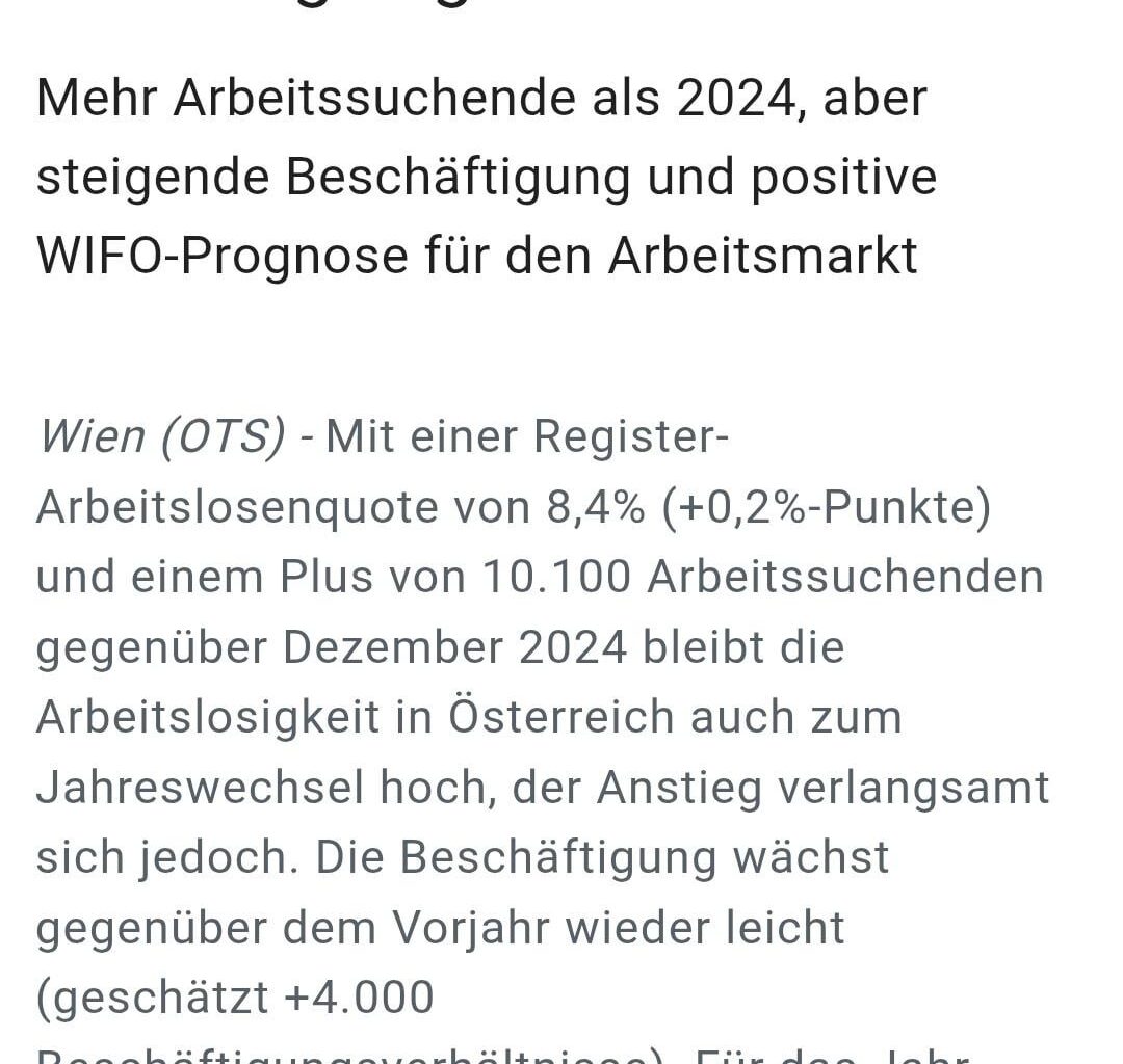 Arbeitslosigkeit auf 8.4% aber positive Aussicht für 2026 - woher soll der Aufschwung kommen?