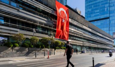 A view of the Levent financial district in Istanbul. M&A deal value, excluding privatisations, reached $11.8 billion last year