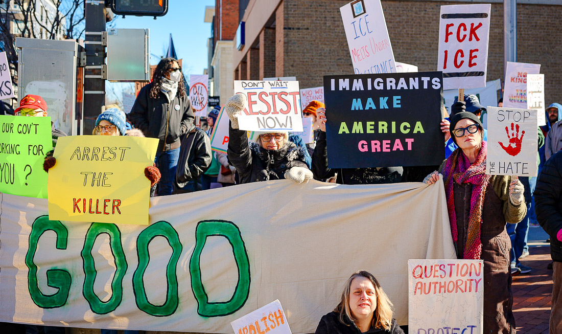 Lawrence protesters speak out against fatal ICE shooting, immigration policy – The Lawrence Times