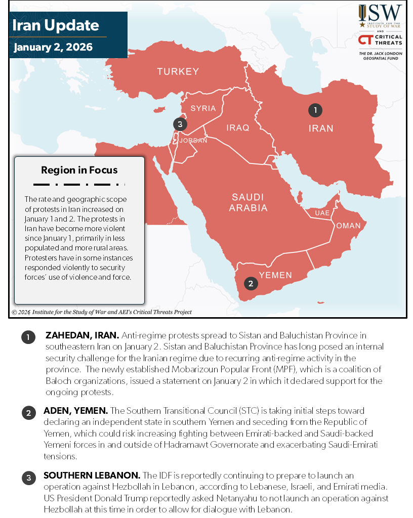 Iran Update, January 2, 2026