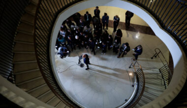 Members of U.S. President Donald Trump's national security team brief members of Congress on the situation in Venezuela, i...