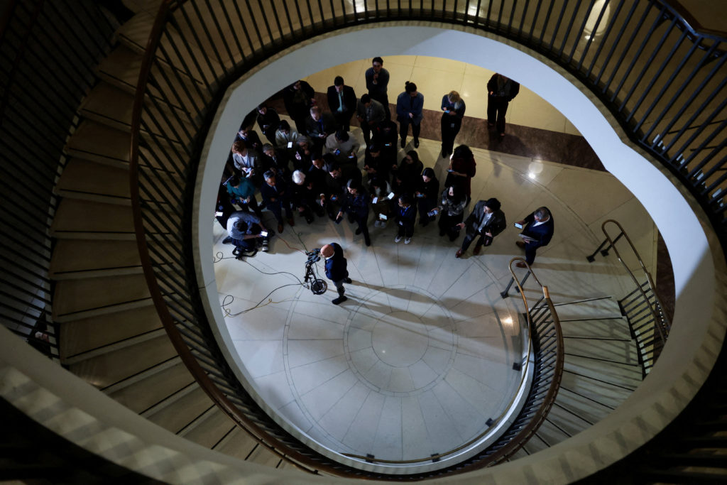 Members of U.S. President Donald Trump's national security team brief members of Congress on the situation in Venezuela, i...
