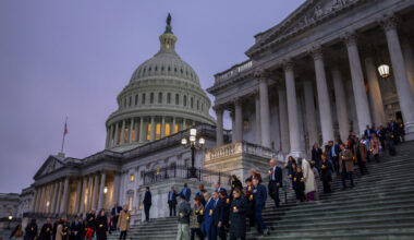 Democrat members of Congress gather on the steps of the U.S. Capitol to commemorate the 5th anniversary of the 2021 attack...
