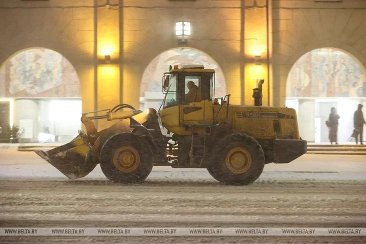 A snowy street in Minsk