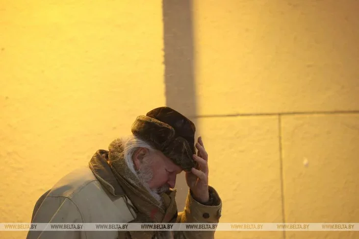 A snowy street in Minsk
