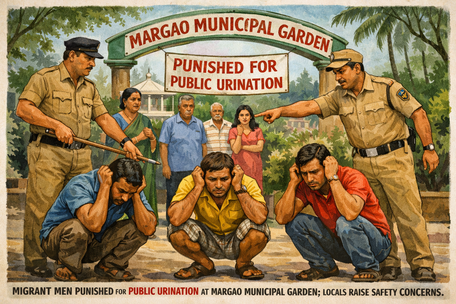 Migrant Men Punished for Public Urination at Margao Municipal Garden; Locals Raise Safety Concerns – 2 January 2026