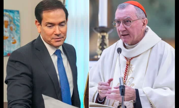 L to R: U.S. Secretary of State Marco Rubio and Vatican Secretary of State Cardinal Pietro Parolin