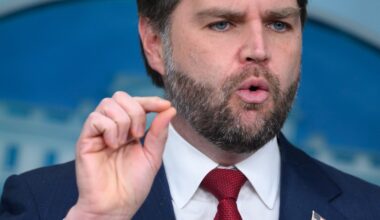 Vice President JD Vance speaks during a press briefing in the Brady Briefing Room at the White House in Washington, D.C. on January 8, 2026.
