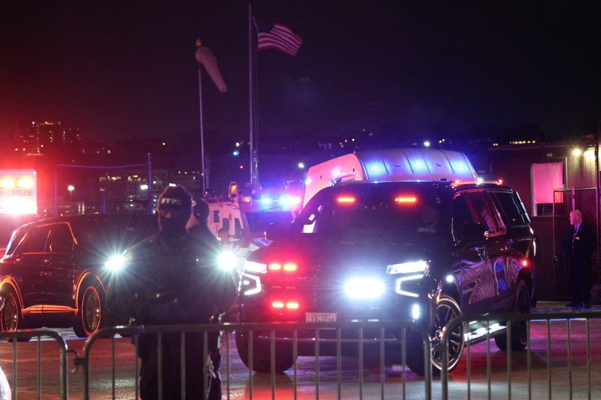 A motorcade carrying Venezuelan President Nicolas Maduro leaves the Westside Heliport on Jan. 3, 2026, in New York, the United States. Maduro, who was captured by US forces in Caracas, arrived in New York on Saturday evening. Maduro was seen surrounded by FBI agents as he descended the boarding stairs of a US government plane at a state National Guard facility, and was slowly escorted along the tarmac.