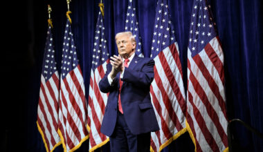 United States President Donald Trump departs after delivering remarks on Jan. 6, 2026, at a House Republican Party (GOP) retreat in Washington, DC.