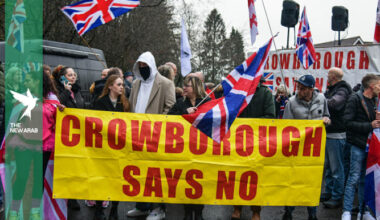 Protest held over asylum seekers at former UK army base